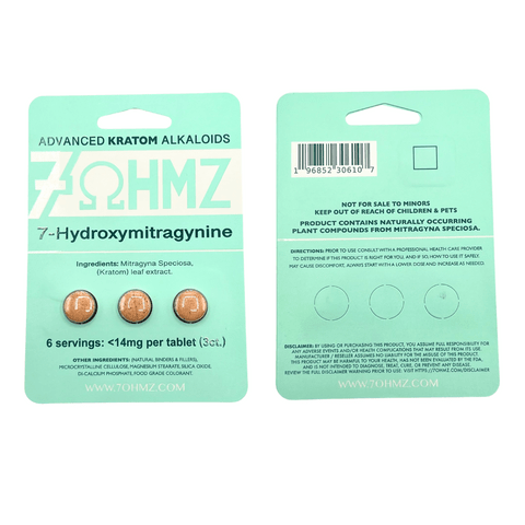 7Ohmz Kratom Tablets 14mg 3ct Price in Houston