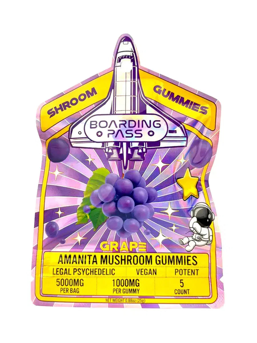 Boarding Pass Amanita Mushroom Psychedelic Gummies 5000Mg 5Ct