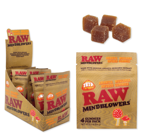 Raw Mindblowers Amanita Muscaria (Ame-1) Infused Gummies 4Ct/Pk