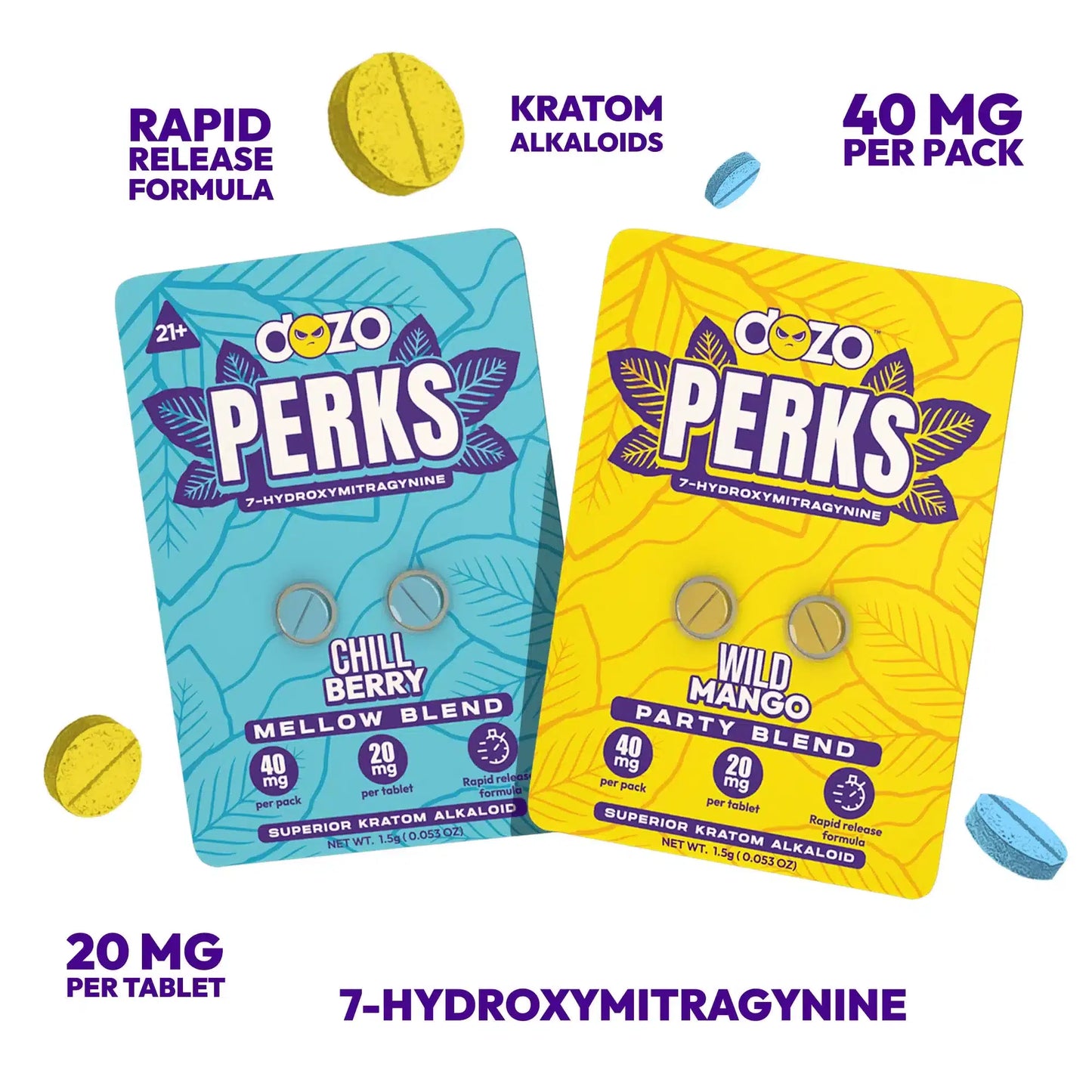 Dozo Perks 7-Hydroxymitragynine 20Mg 2Ct/ Pack