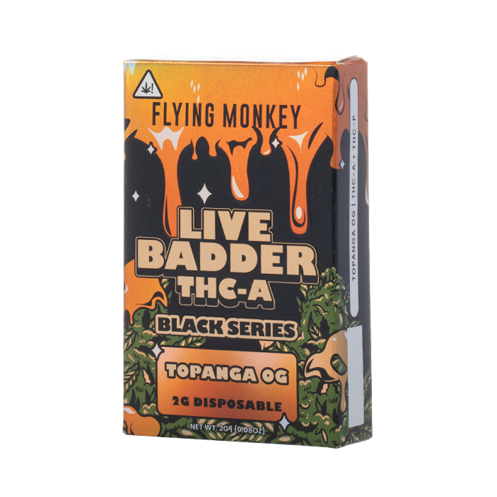 FLYING MONKEY LIVE BADDER THCA BLACK SERIES DISPOSABLE 2G