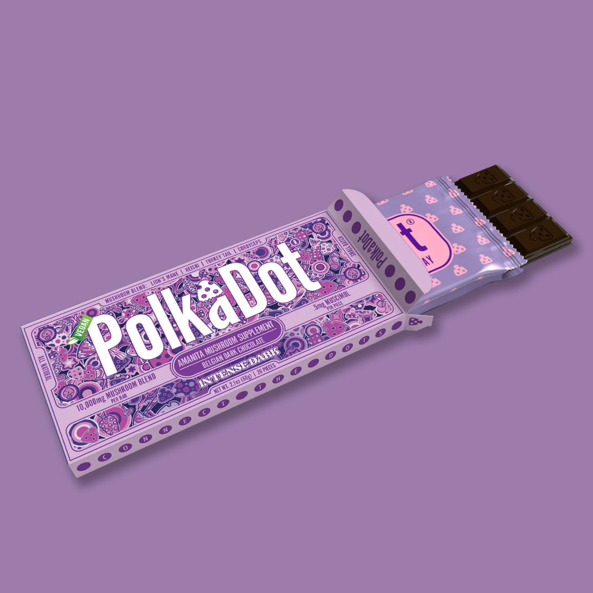 Polkadot Amanita Mushroom Chocolate Bars 10000mg – Legal Mushroom Edible