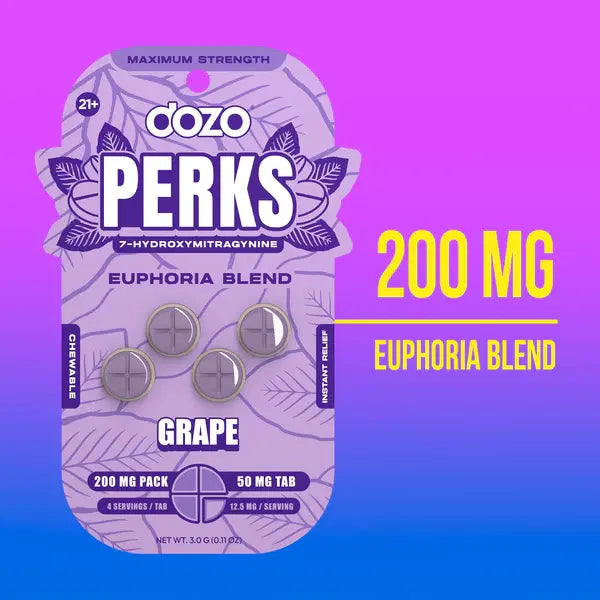 DOZO PERKS 7-HYDROXYMITRAGYNINE 50MG 4CT/PK
