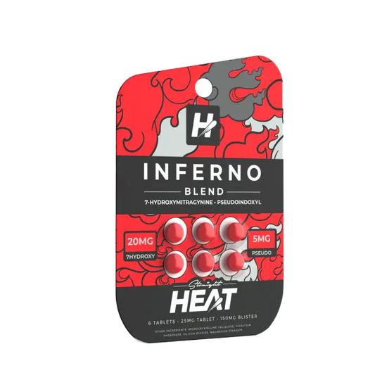 STRAIGHT HEAT INFERNO BLEND |7-HYDROXY 20MG + PSEUDO 5MG| 6CT/SHEET