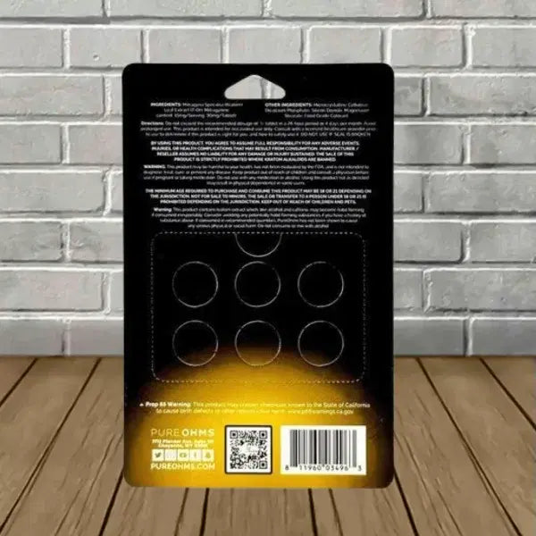 Pure Ohms Black 7-Hydroxymitragynine 30Mg 6Ct/Sheet