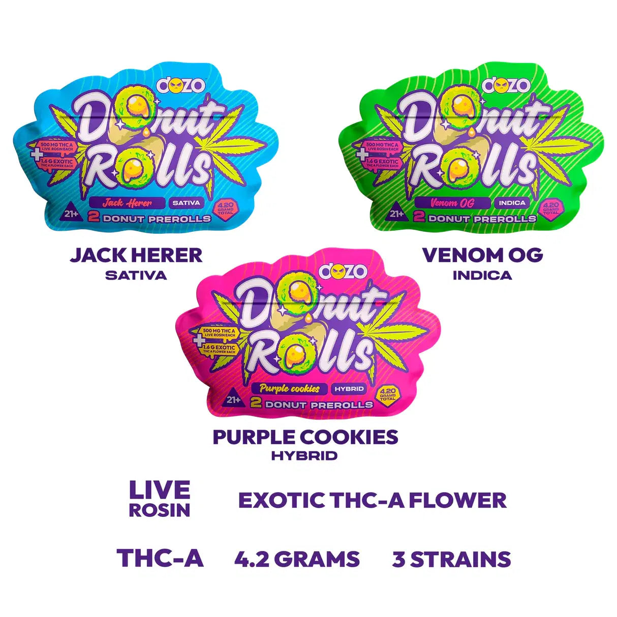 DOZO DONUT THCA+LIVE ROSIN PRE ROLL 4.2G 2 Pack