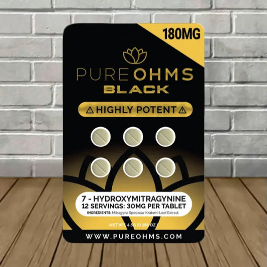PURE OHMS BLACK 7-Hydroxymitragynine 30MG 6CT/SHEET