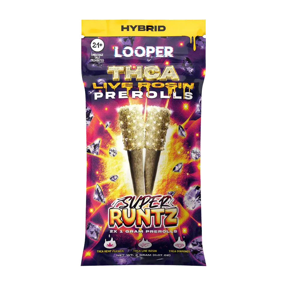 LOOPER THCA LIVE ROSIN DIAMONDS PREROLLS 1G 2 Pack