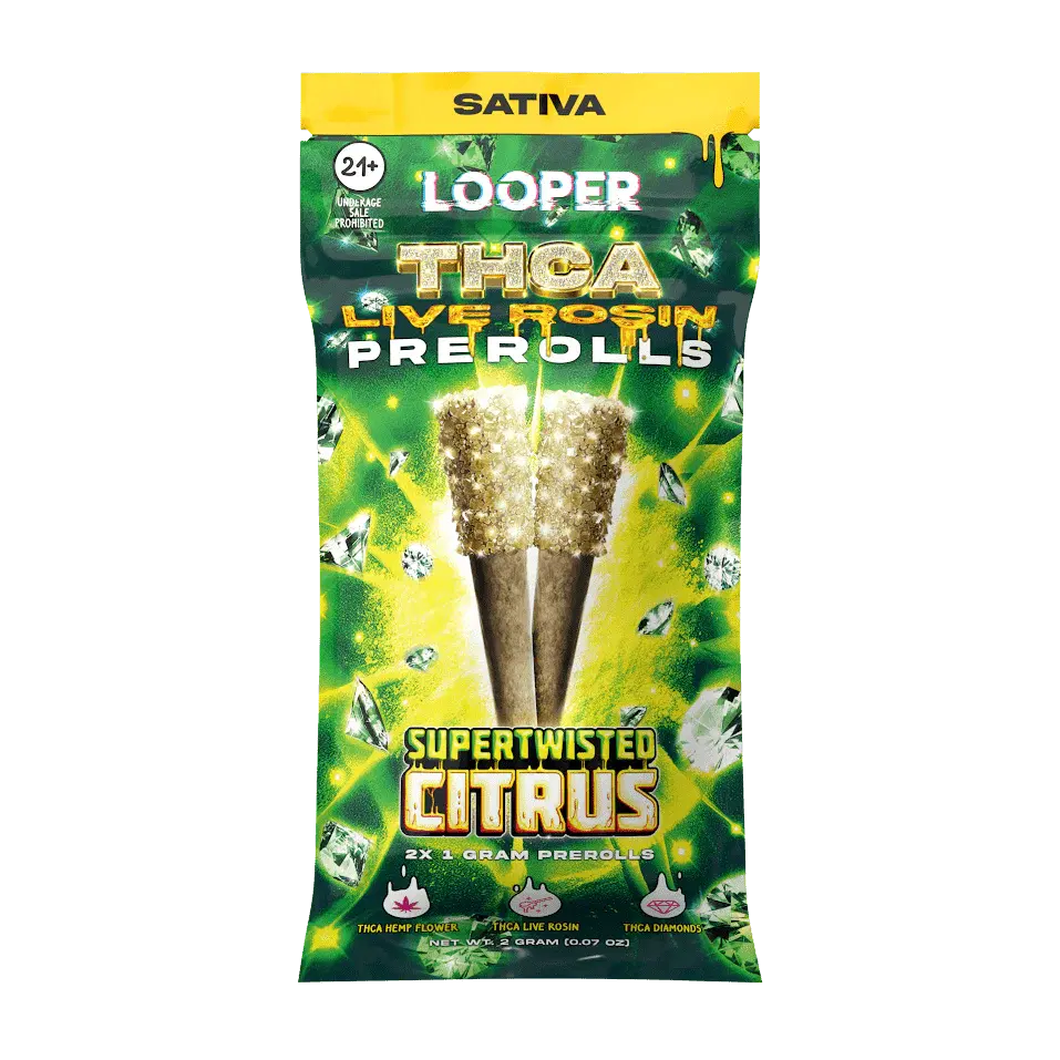 LOOPER THCA LIVE ROSIN DIAMONDS PREROLLS 1G 2 Pack
