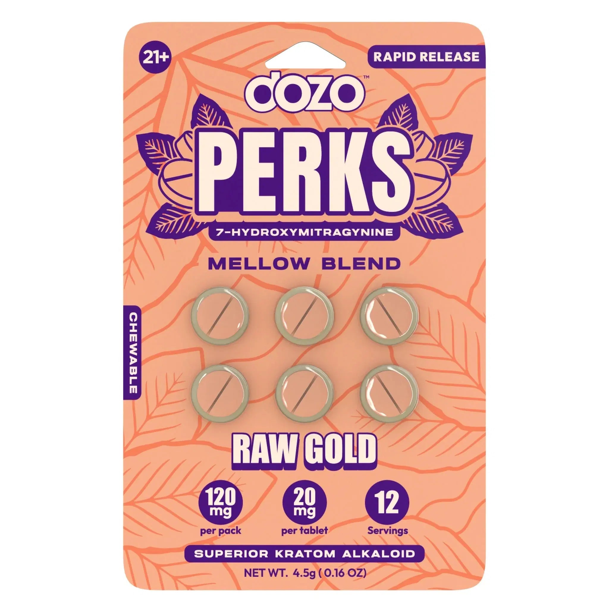 Dozo Perks 7-Hydroxymitragynine 20Mg 6Ct/ Pack