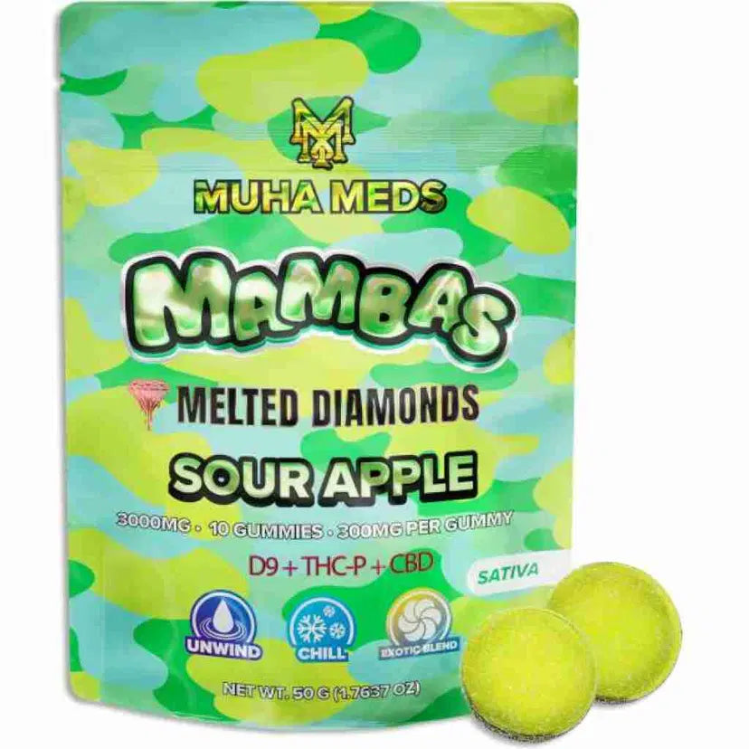 MUHA MEDS MAMBAS MELTED DIAMONDS GUMMIES 3000MG 10CT/PK