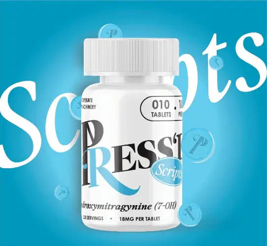 Press'D Blue Scripts 7-Hydroxymitragynine Kratom 18Mg Tablets 10Ct/Jr