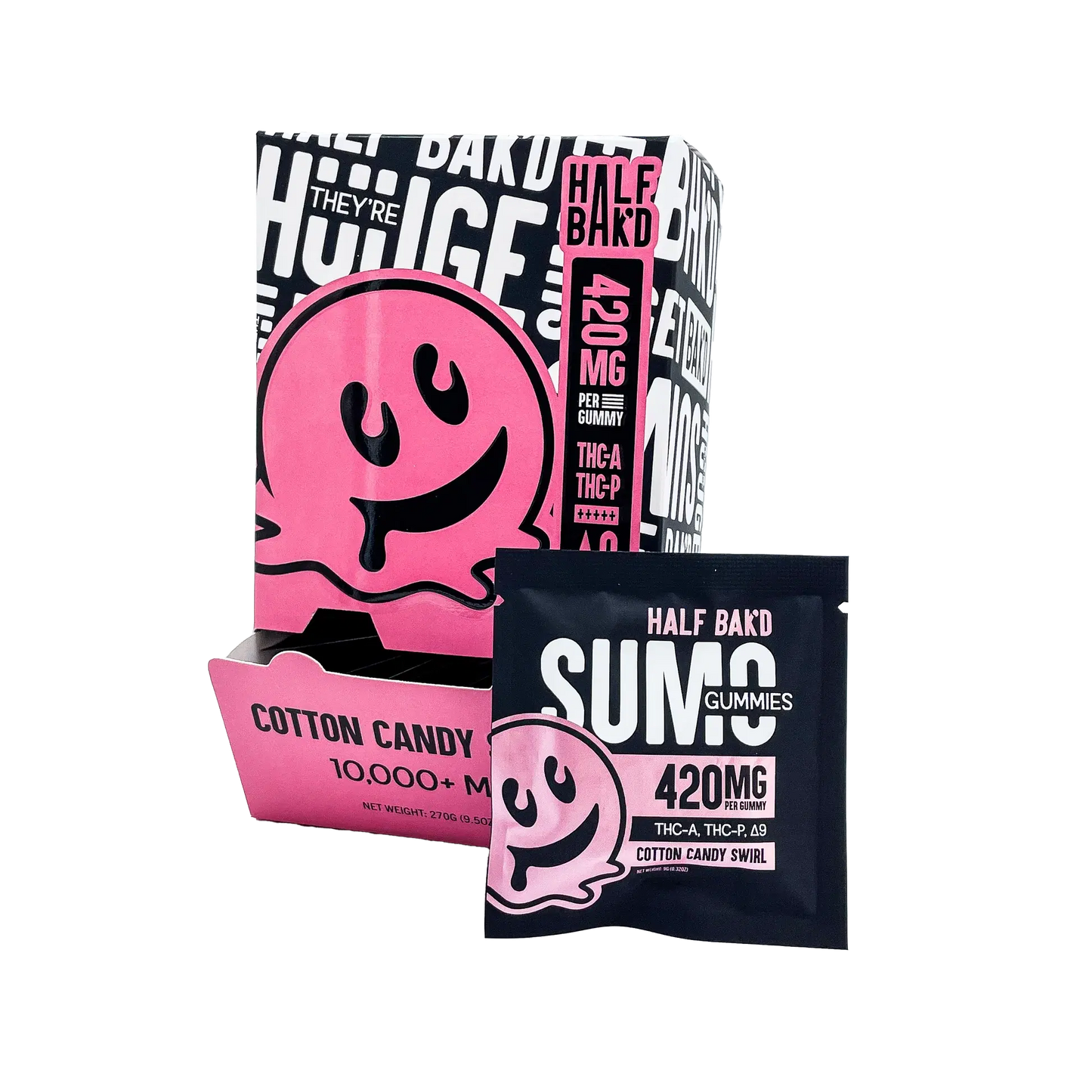 HALF BAK'D SUMO GUMMIES (D9 THC-A THC-P) 420G PER GUMMY 2PC/ Pack