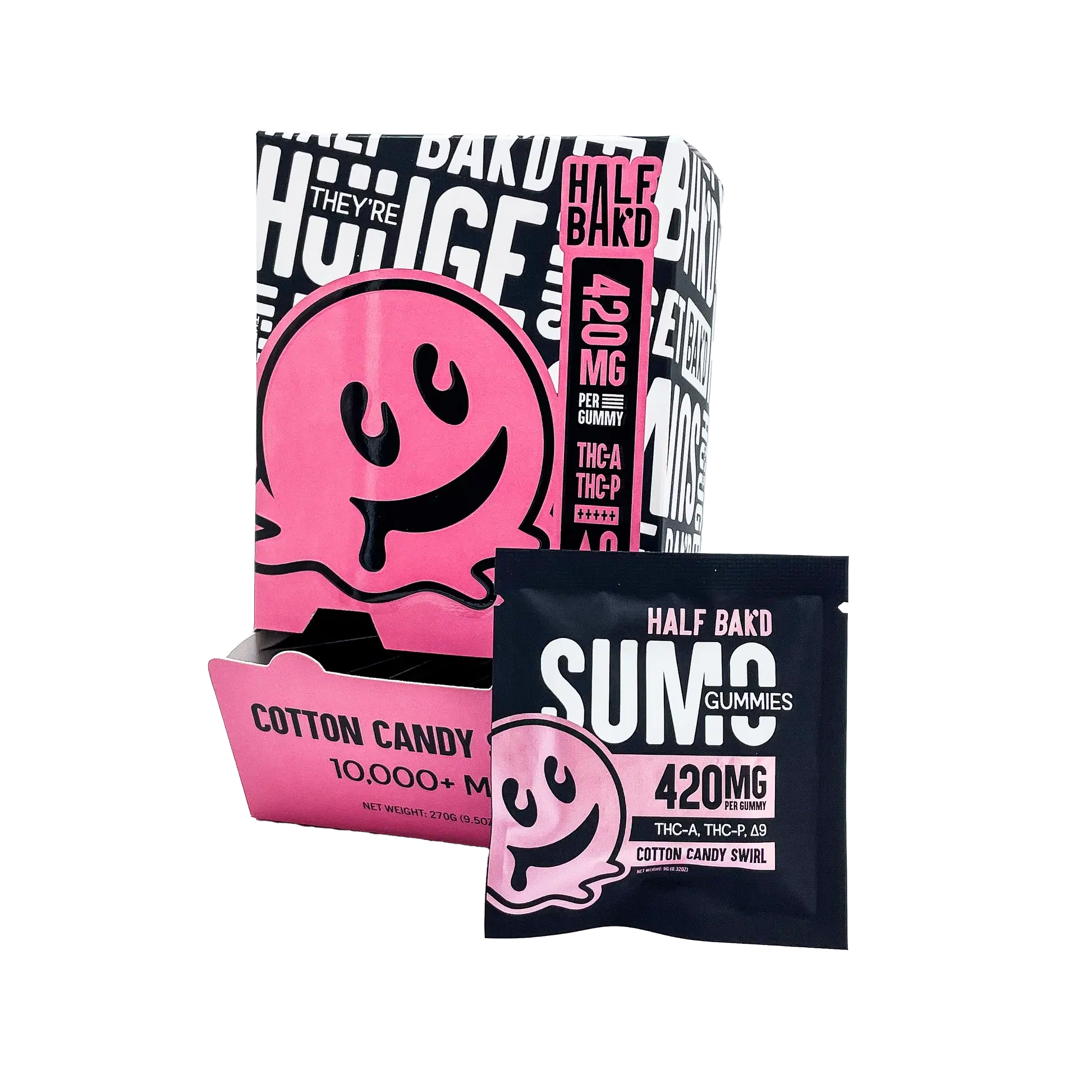 Half Bak'D Sumo Gummies (D9 Thc-A Thc-P) 420G Per Gummy 2Pc/Pk 30Ct/Bx