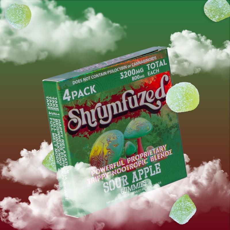 Shrumfuzed Mushroom Gummies 4Ct/Pk 3200Mg