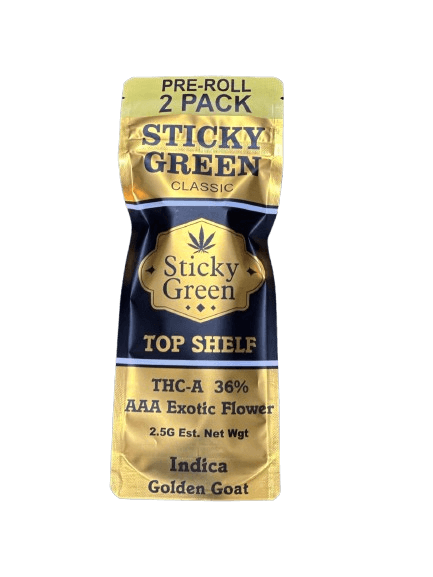STICKY GREEN TOP SELF THCA PREROLLS 2.5G 2PK