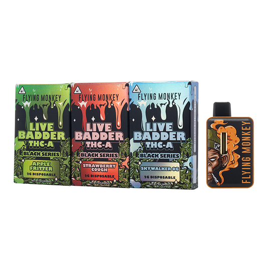 FLYING MONKEY LIVE BADDER THCA BLACK SERIES DISPOSABLE 2G