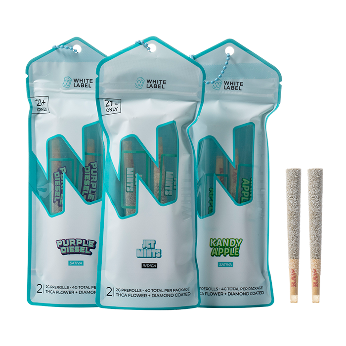 White Label 2X2 Gram Pre Rollz 4G $12.99